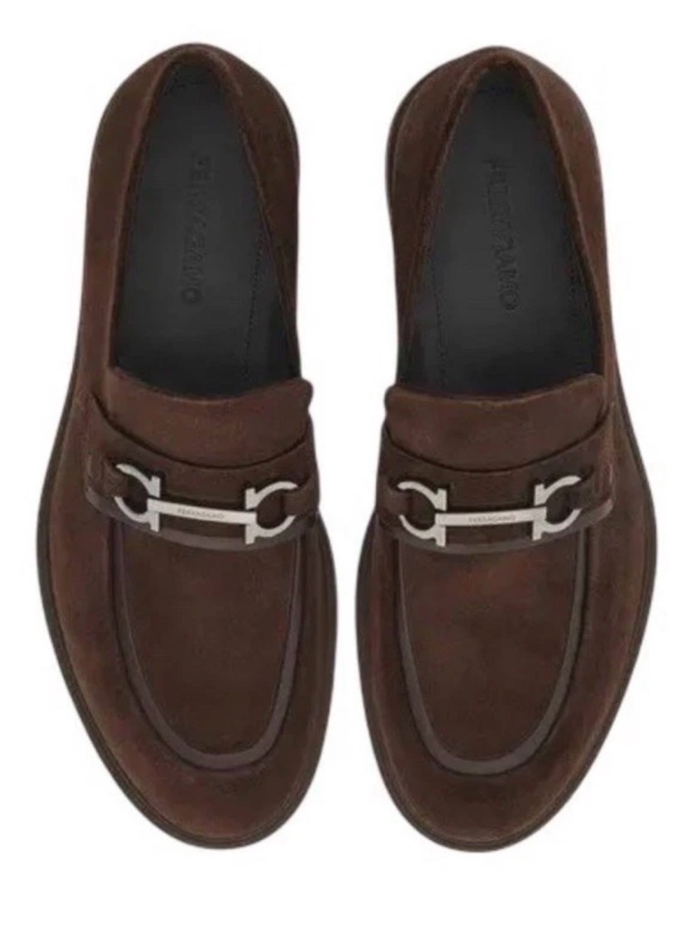 Ferragamo Fiorello Sz 7 Men's Brown Suede Bit Loafers